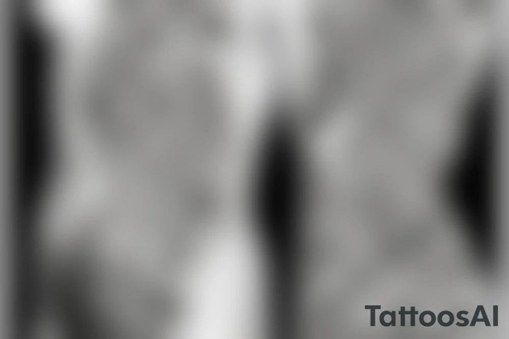 Peacock with open wings flying stretched long great big expanded thin tattoo idea