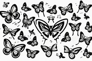 Butterfly, music note, angel tattoo idea