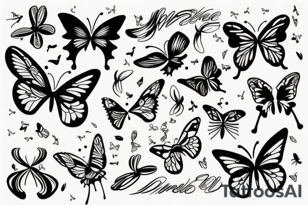Butterfly music note angel tattoo idea