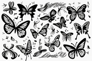 Butterfly music note angel tattoo idea