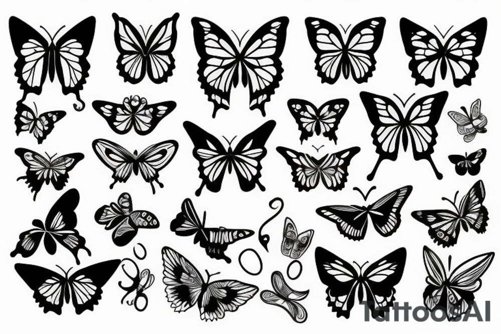 Butterfly music note angel tattoo idea