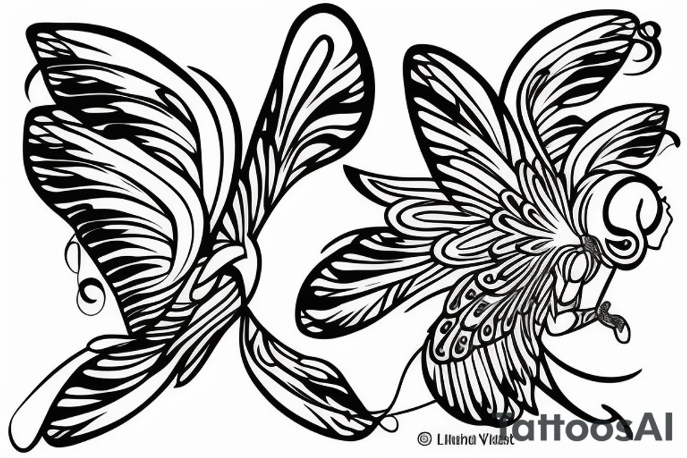 Angel music butterfly tattoo idea