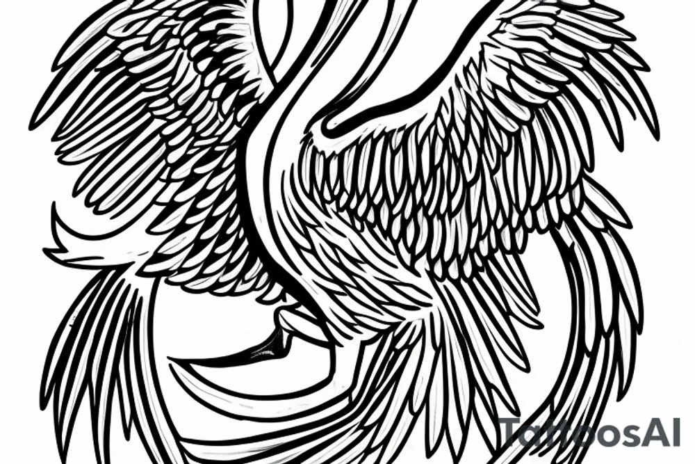 Simple pelican with open wings full body bleeding bitting itself tattoo idea Simple pelican with open wings full body bleeding bitting itself tattoo idea