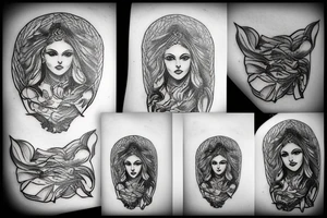 Greek goddess hesta holding fire in her hands tattoo idea