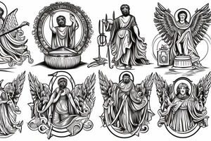 4 stoic virtues, temperance, courage, wisdom, justice tattoo idea