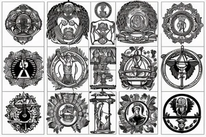 4 stoic virtues, temperance, courage, wisdom, justice tattoo idea