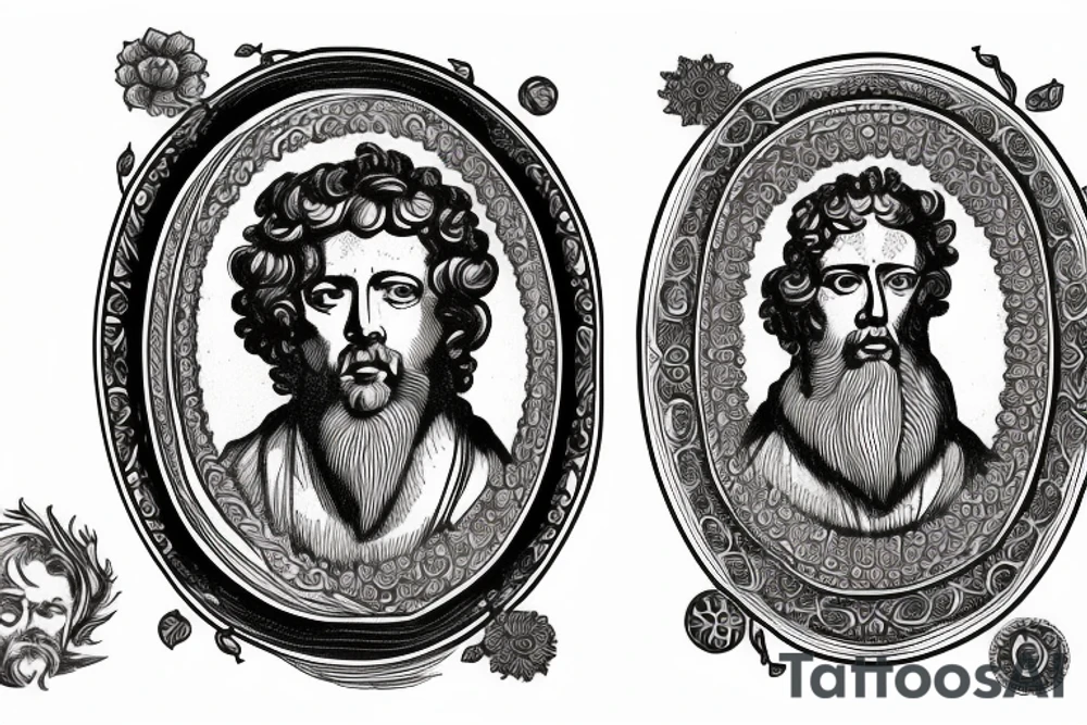 Marcus Aurelius portrait, and summum bonum written under it tattoo idea