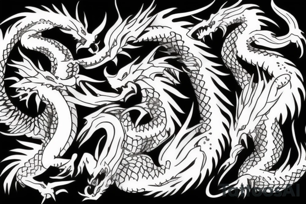 3 little small black and white dragons tattoo idea 3 little small black and white dragons tattoo idea