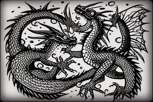 3 small little dragons to go on the wrist, lots of fine dots and lines for detail tattoo idea