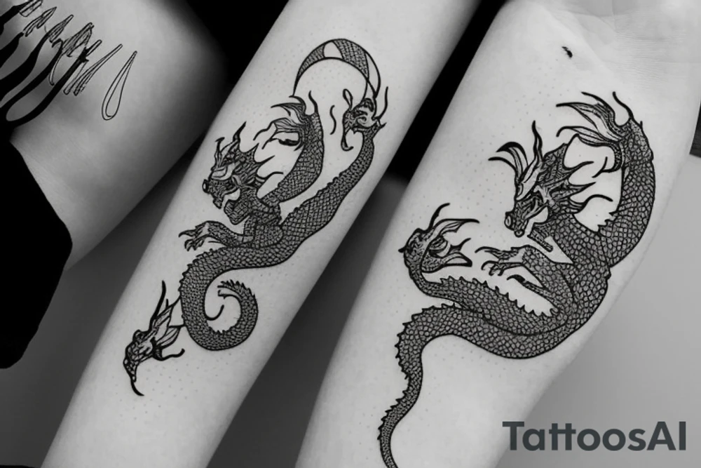 3 small little dragons to go on the wrist, lots of fine dots and lines for detail tattoo idea
