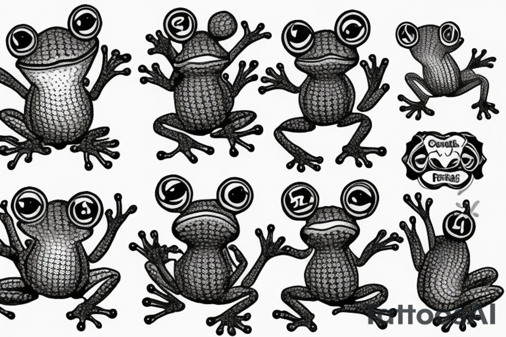 Frog crocheting tattoo idea