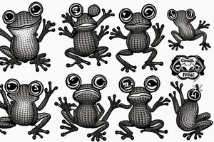 Frog crocheting tattoo idea