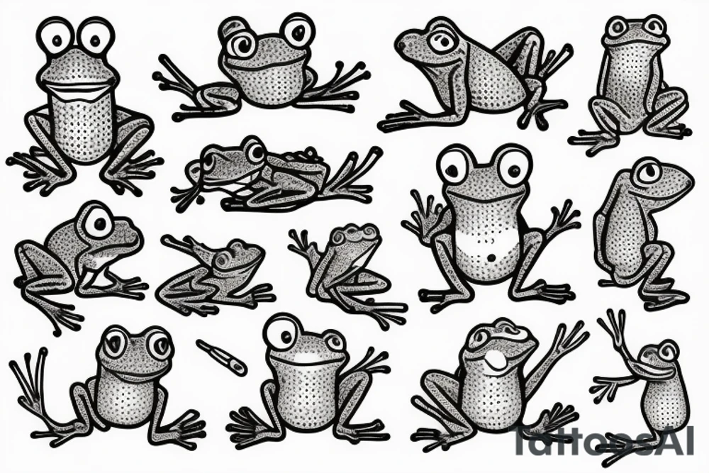 Frog crocheting tattoo idea