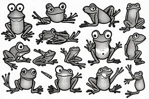 Frog crocheting tattoo idea