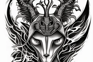 Anubis rising from hell tattoo idea