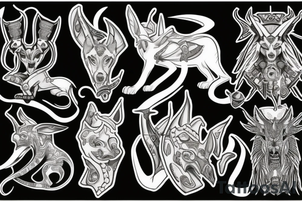 Anubis rising from hell tattoo idea