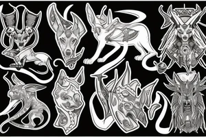 Anubis rising from hell tattoo idea
