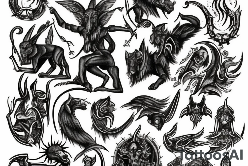 Anubis rising from hell tattoo idea