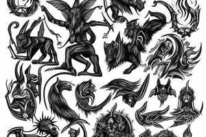 Anubis rising from hell tattoo idea