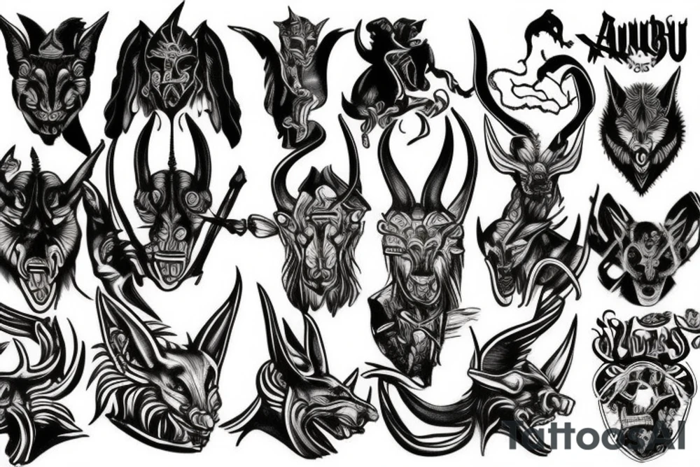 Anubis rising from hell tattoo idea
