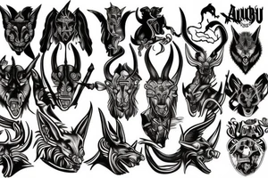 Anubis rising from hell tattoo idea