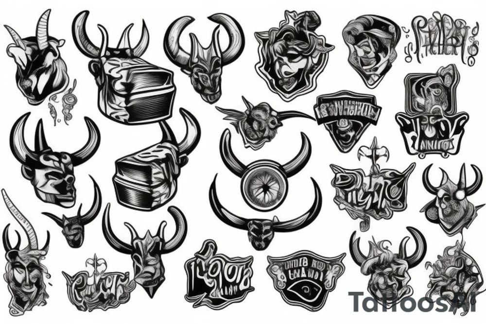A piston with horns tattoo idea