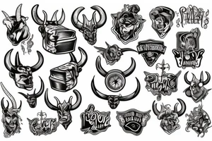 A piston with horns tattoo idea