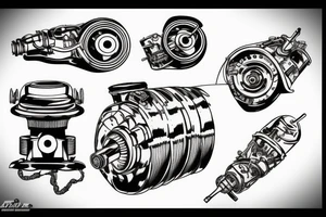 race car piston engine tattoo idea