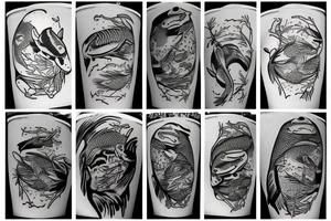 Bigfoot and koi fish tattoo idea