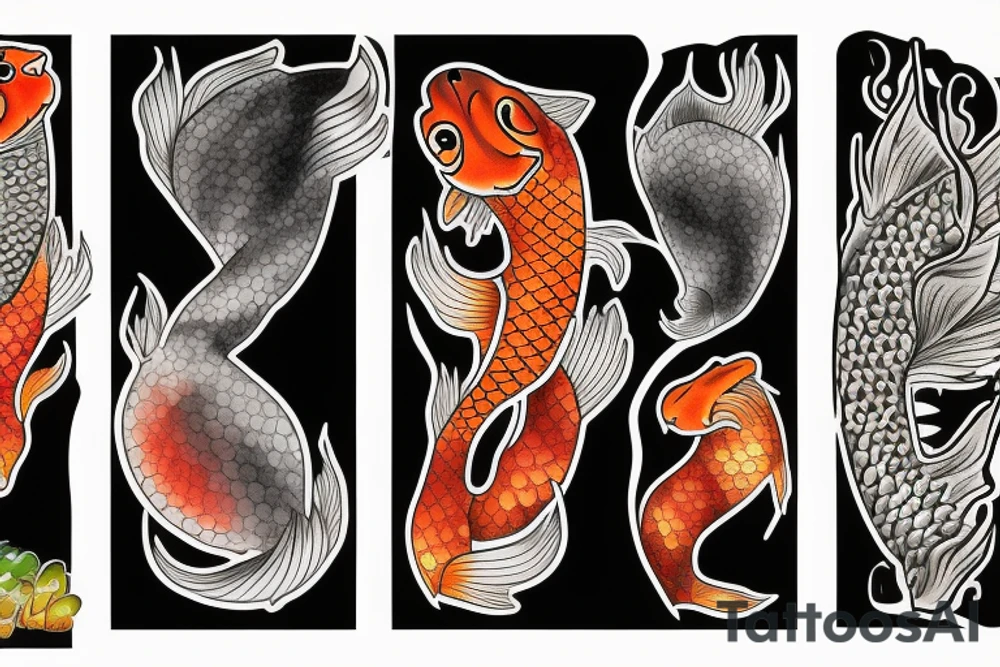 Bigfoot and koi fish tattoo idea