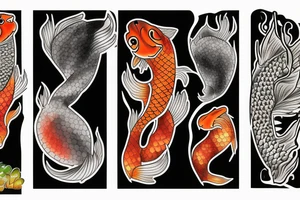 Bigfoot and koi fish tattoo idea