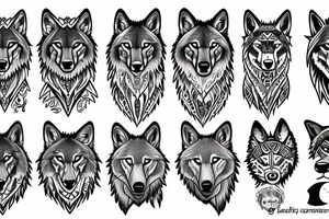 2 big wolves, one medium wolf, and a cub tattoo idea
