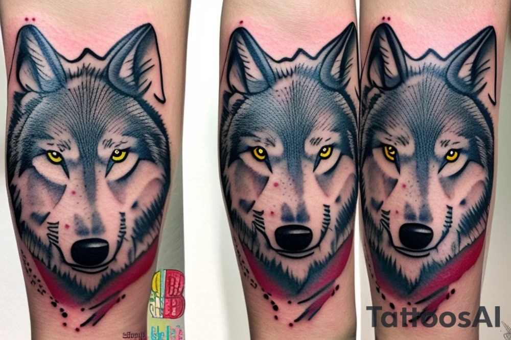 2 big wolves, one medium wolf, and a cub tattoo idea