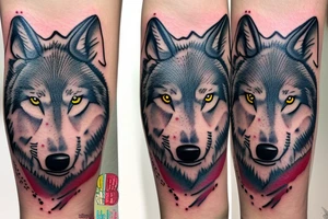 2 big wolves, one medium wolf, and a cub tattoo idea