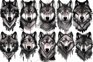 2 big wolves, one medium wolf, and a cub tattoo idea