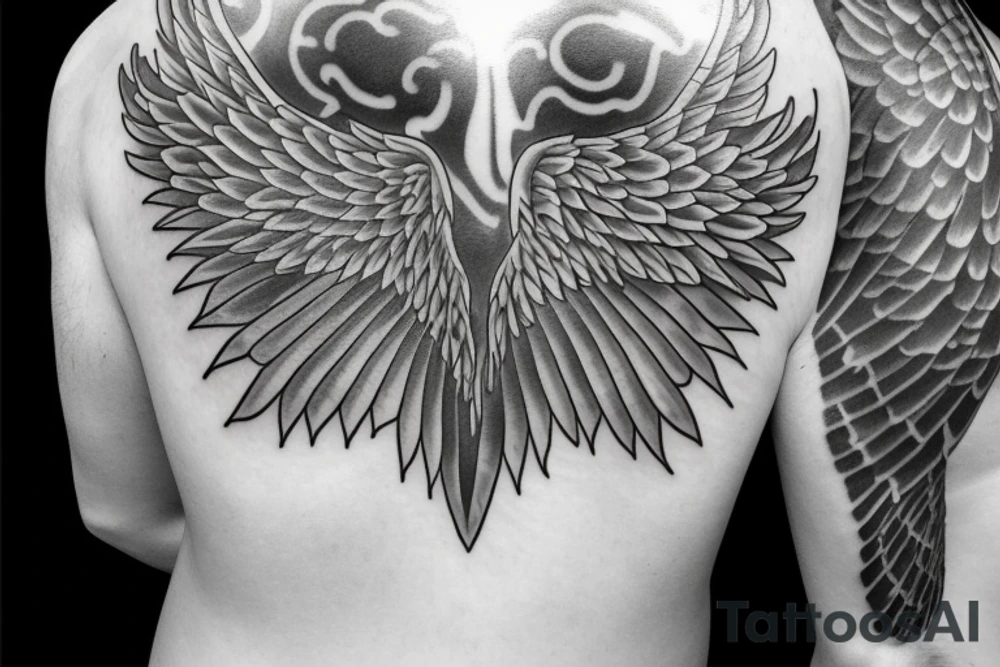 My Brother with wings ang angel halo tattoo idea