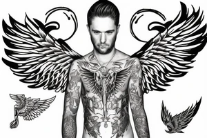 My Brother with wings ang angel halo tattoo idea