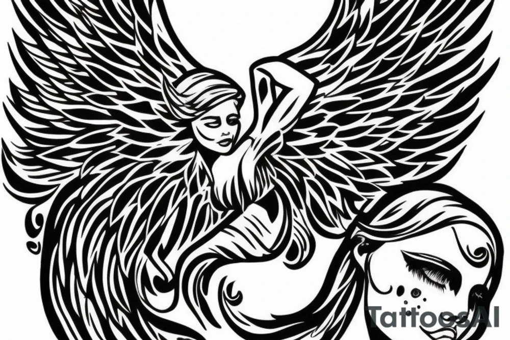 My Brother with wings ang angel halo tattoo idea