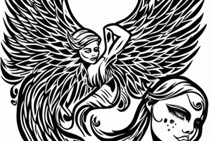 My Brother with wings ang angel halo tattoo idea