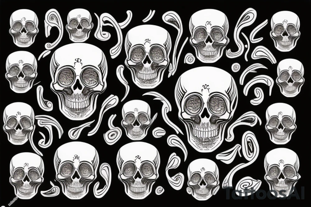 psychedelic skull tattoo idea