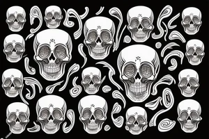 psychedelic skull tattoo idea