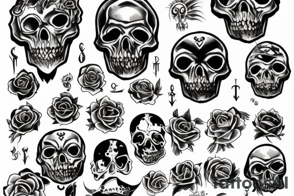 bicep tattoo memento mori tattoo idea