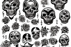 bicep tattoo memento mori tattoo idea