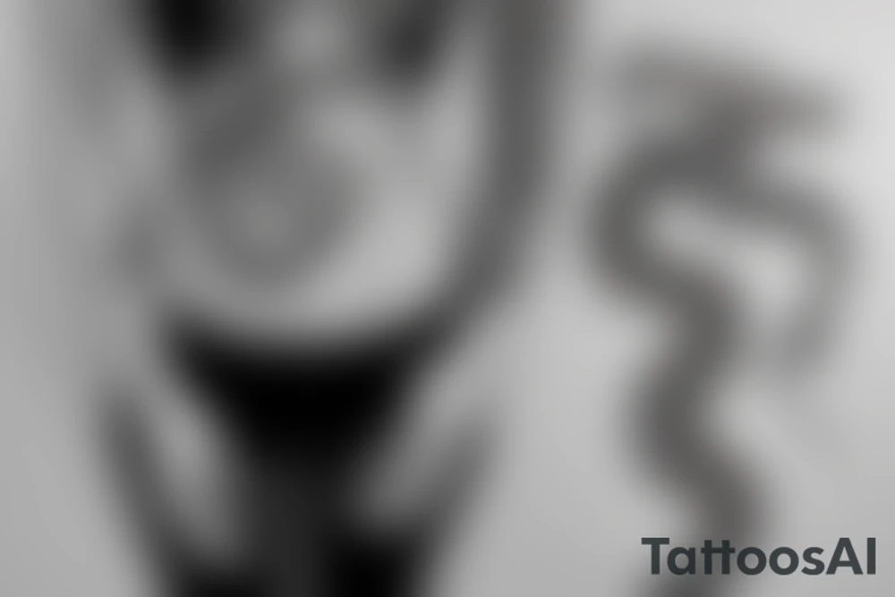 Dainty, boho snake tattoo for a torso tattoo idea