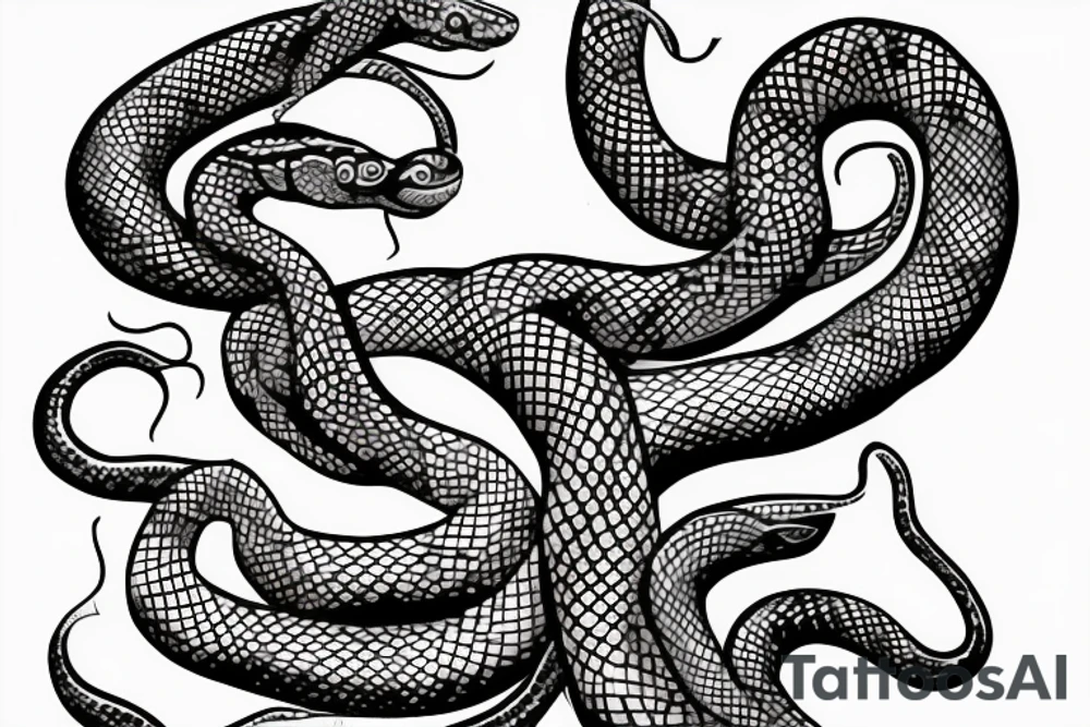 Dainty, boho snake tattoo for a torso tattoo idea