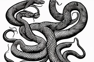 Dainty, boho snake tattoo for a torso tattoo idea
