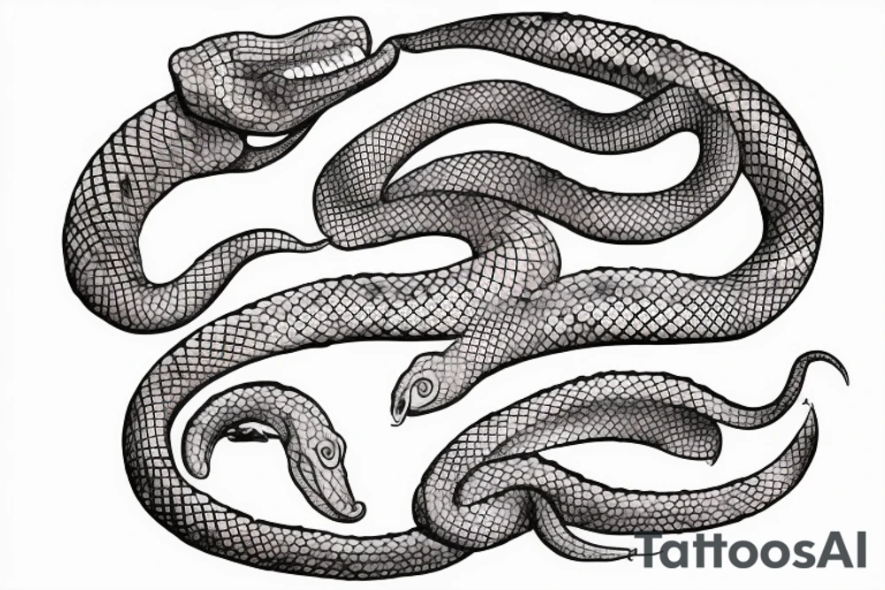 Dainty, boho snake tattoo for a torso tattoo idea
