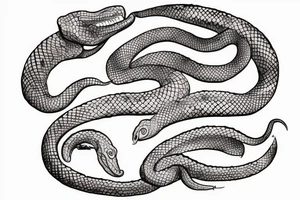Dainty, boho snake tattoo for a torso tattoo idea