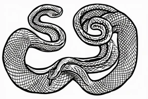 Dainty, boho snake tattoo for a finger tattoo idea