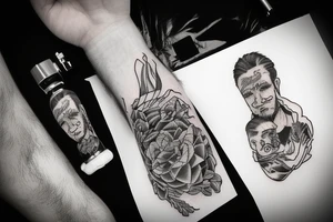 Father and son working together tattoo idea